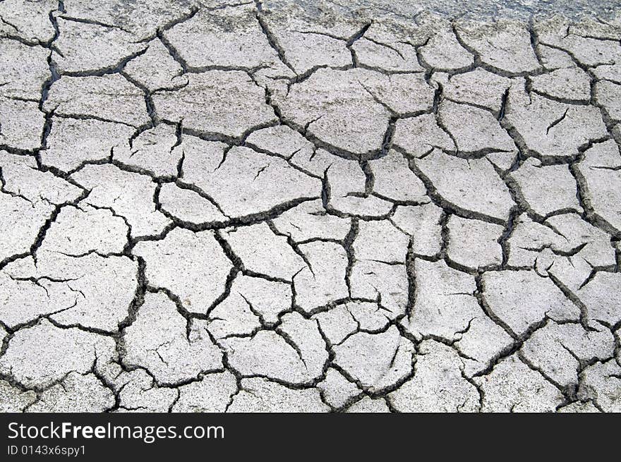 Cracked dry salt lake bottom. Cracked dry salt lake bottom