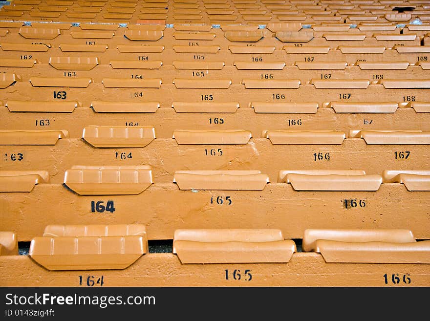 Rows Of Unused Stadium Seating