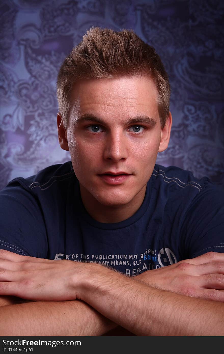 Portrait of a young handsome man in studio. Portrait of a young handsome man in studio