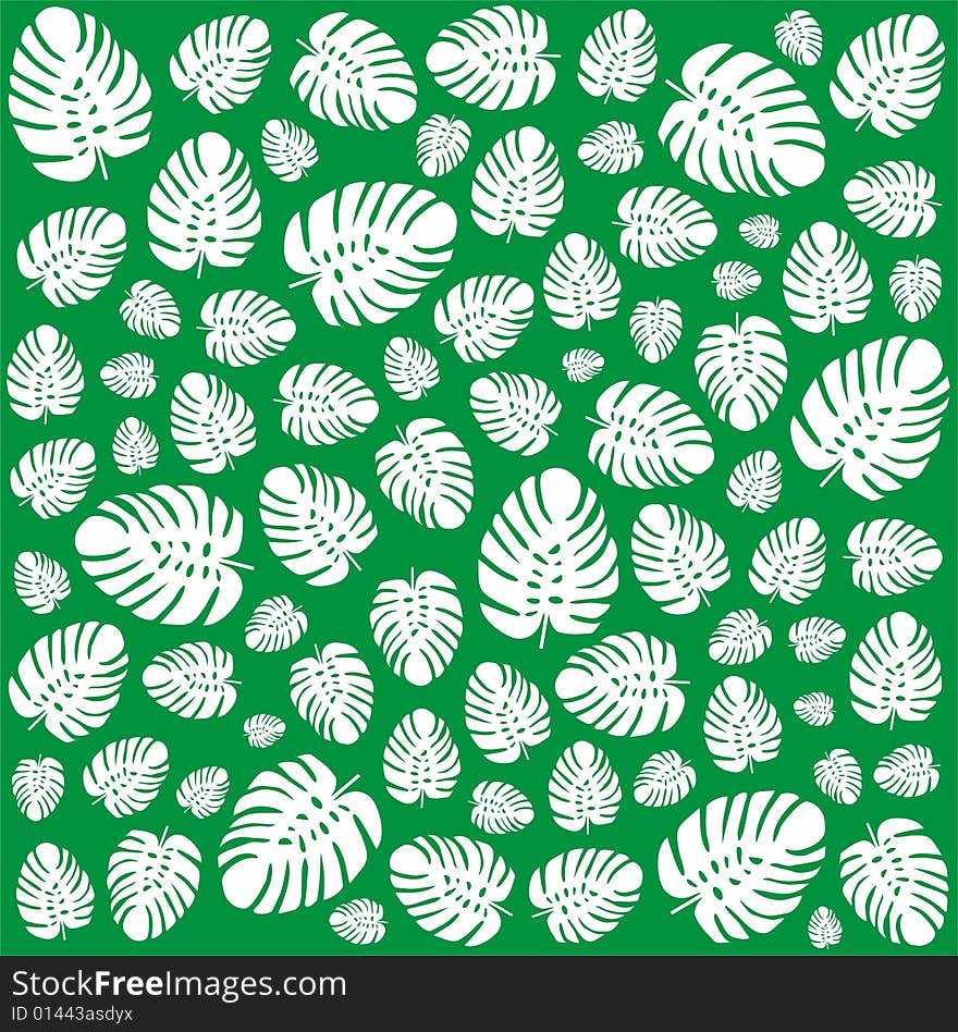 Green pattern made of philodendron shapes. Green pattern made of philodendron shapes