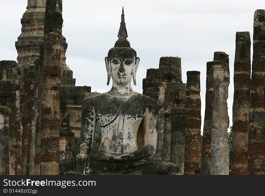 A very big Buddha in the old capital city of Thailand. A very big Buddha in the old capital city of Thailand