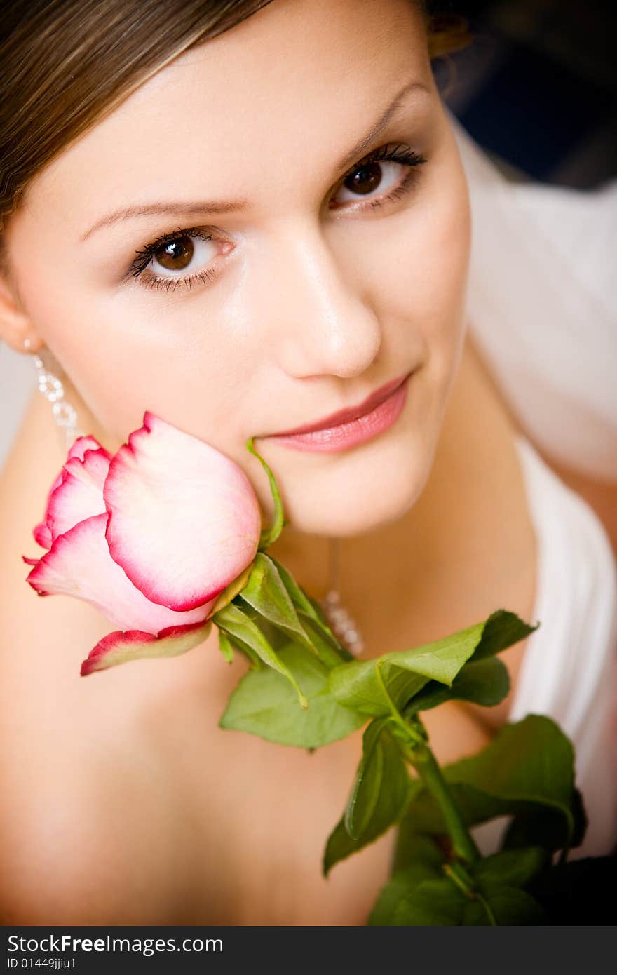 Young bride with a rose. Young bride with a rose