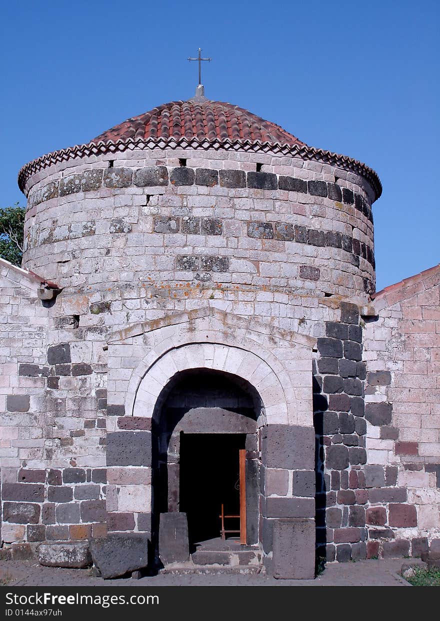 The rural church of Santa Sabina near Silanus - Sardinia (Italy). Romanesque church built between the Xth and the XIth century (during the byzantine period) and with byzantine architectural influence.