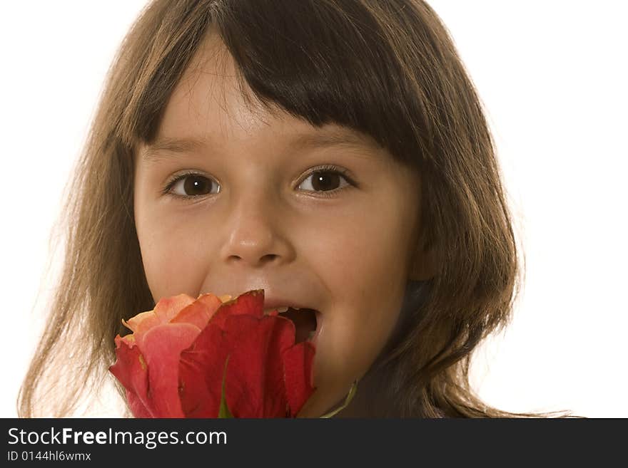 Little girl with rose