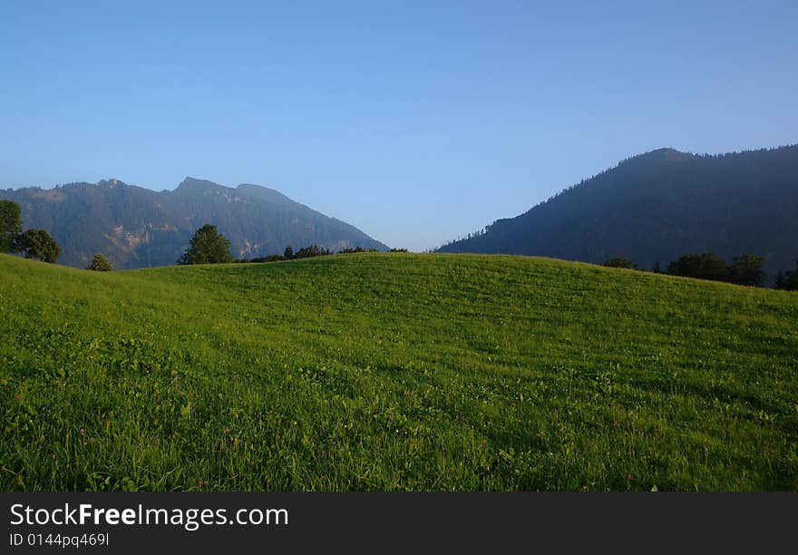 Green field in valley .
Evening in the Bavarin Alpes not so far from Munich . Shoted in Bayrischzell town valley . Green field in valley .
Evening in the Bavarin Alpes not so far from Munich . Shoted in Bayrischzell town valley .