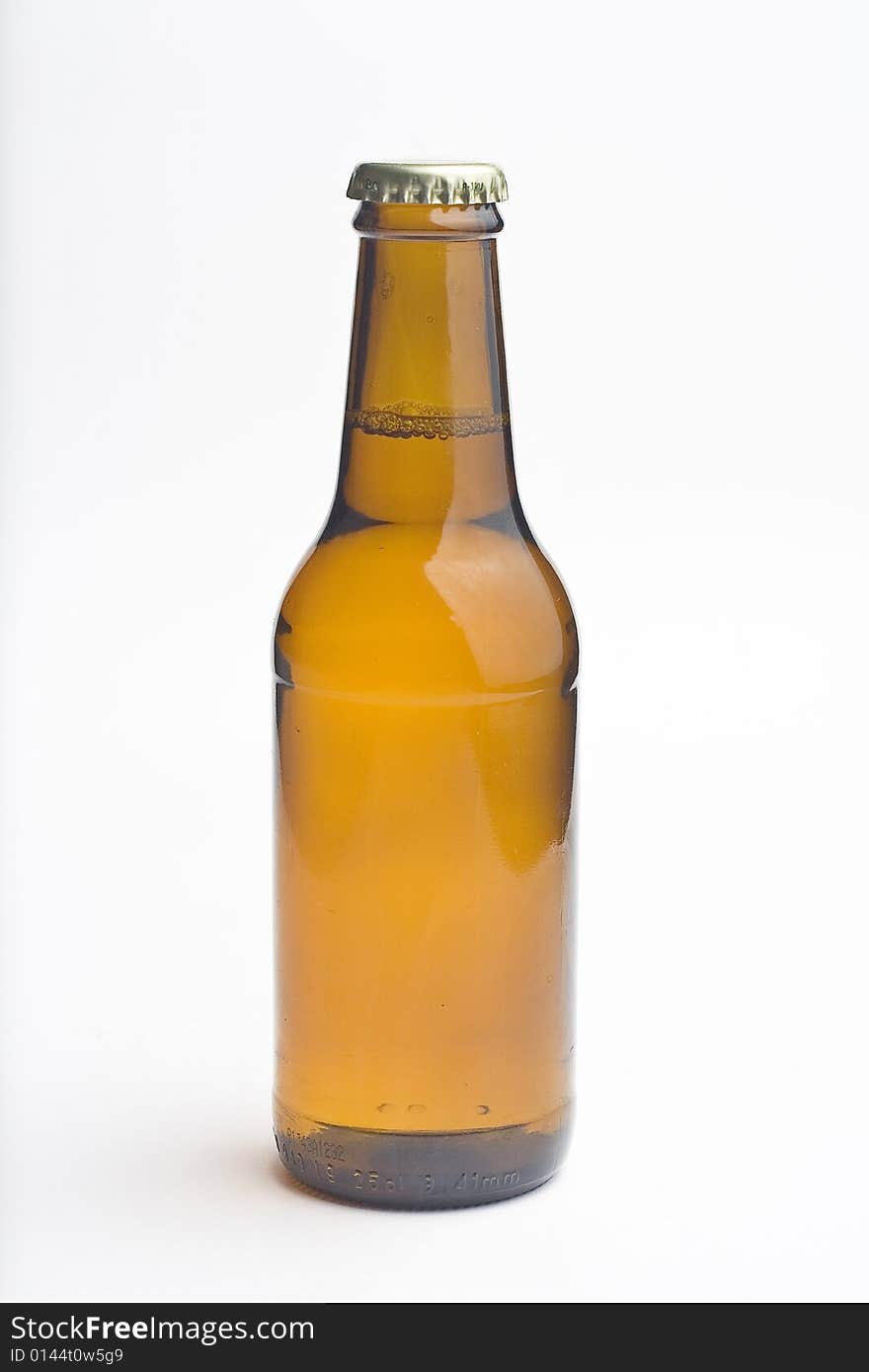 Cold beer isolated over white