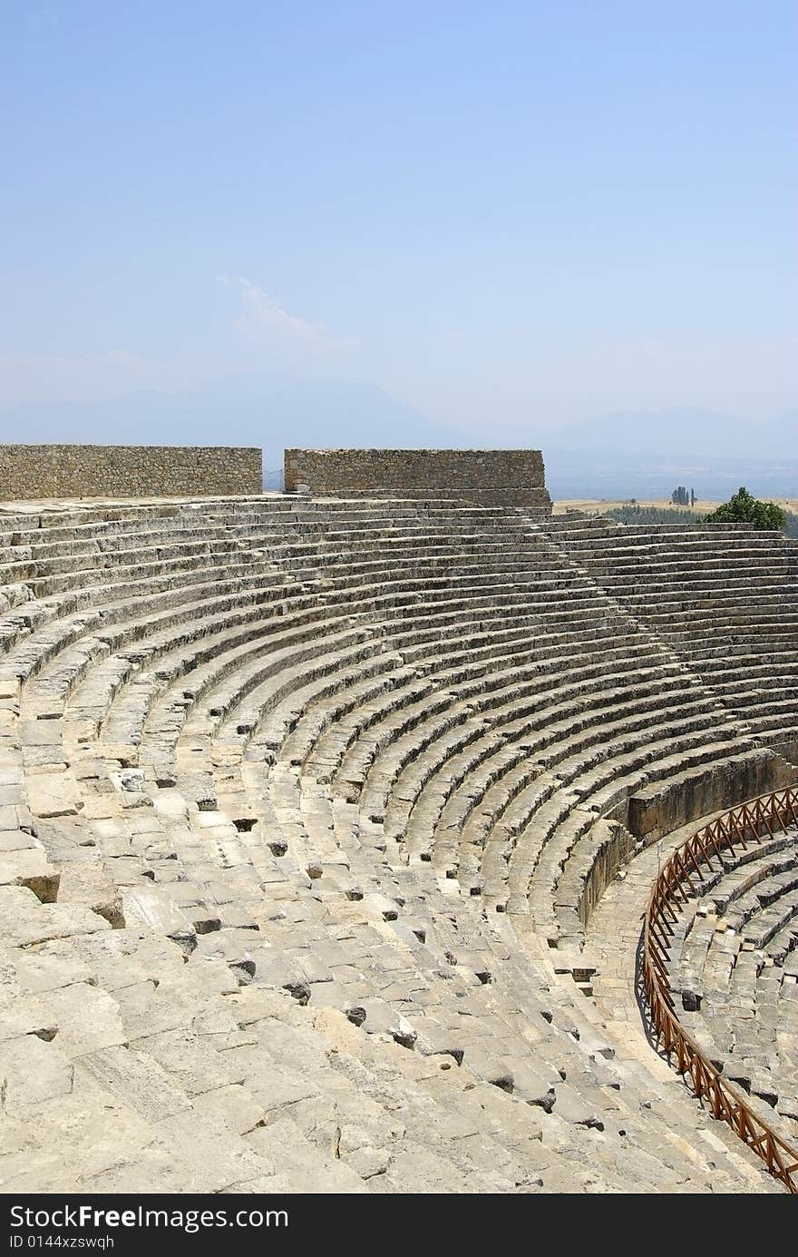 Amphitheater in Hierapolis. Pamukkale, Turkey.