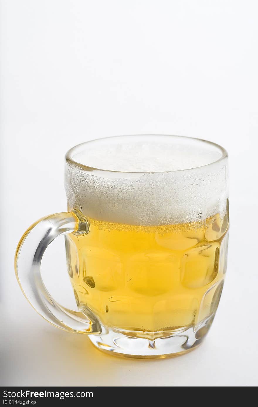 Cold beer isolated over white