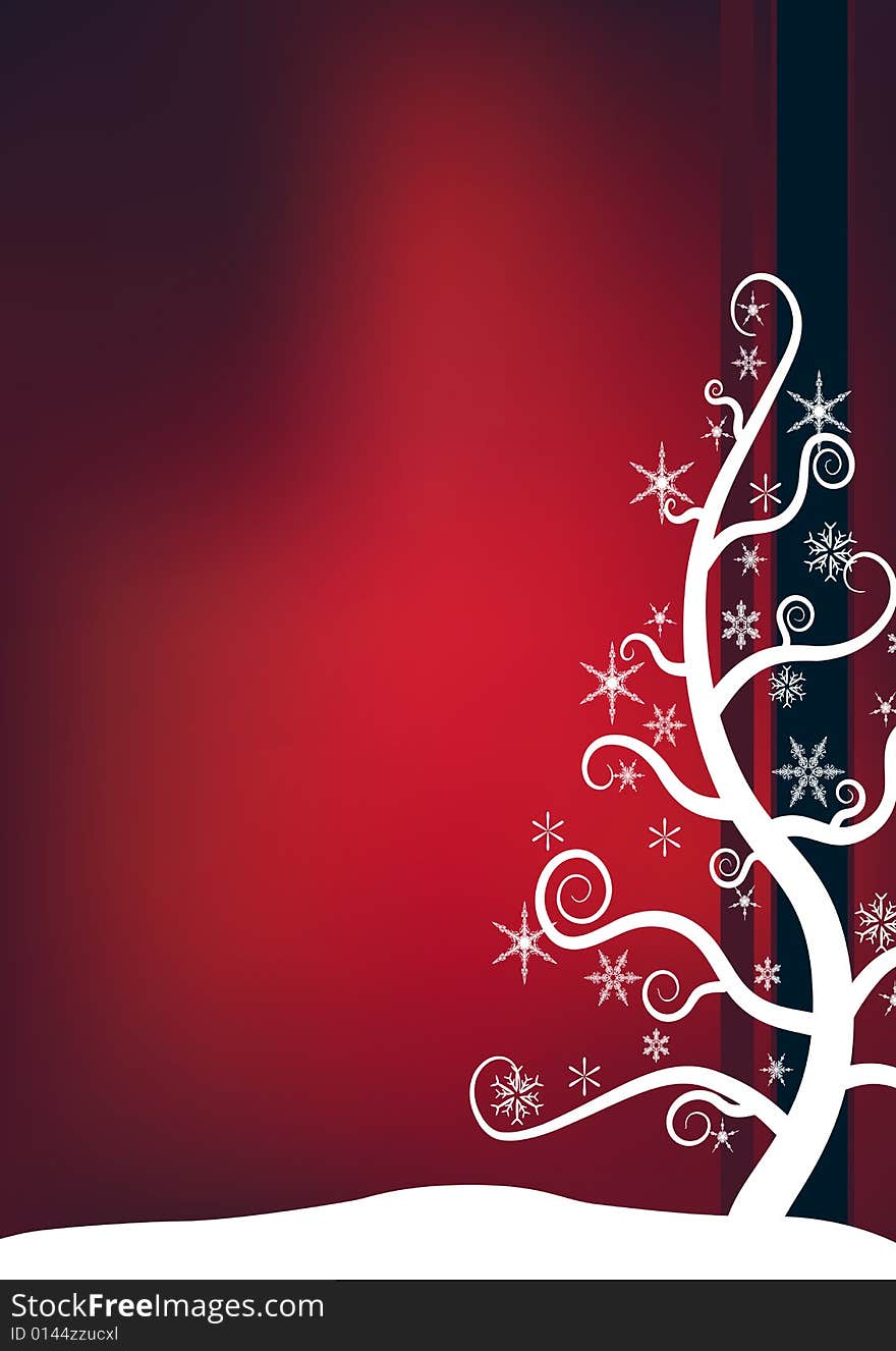 Christmas Snow Tree - vector illustration