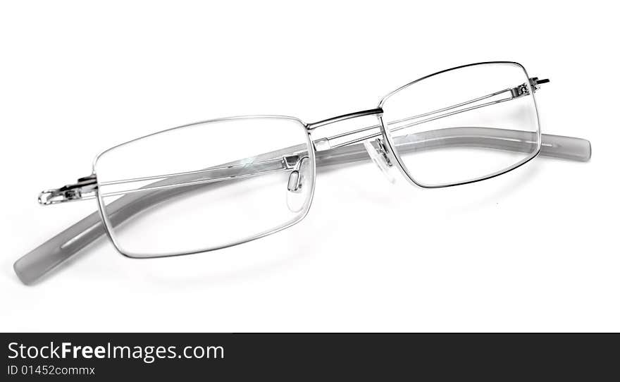 Pair glasses on white background