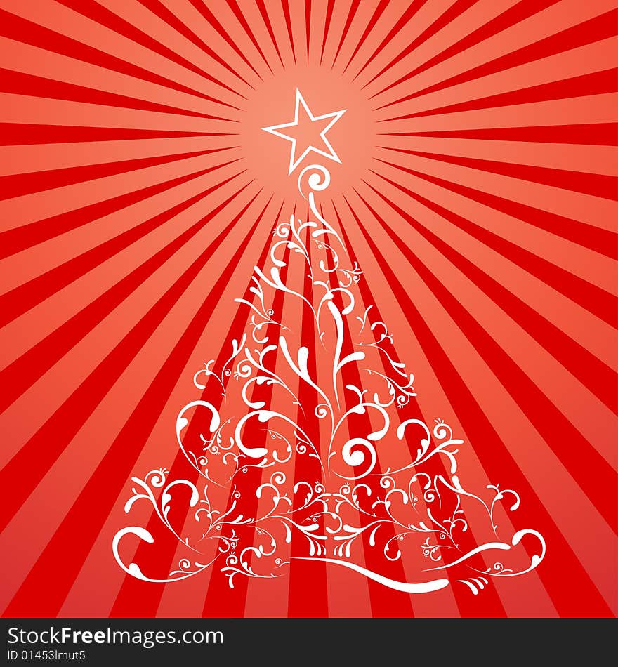 Abstract Christmas tree background