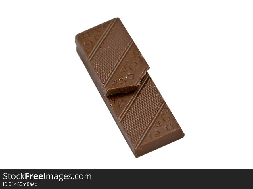 Chocolate pieces isolated