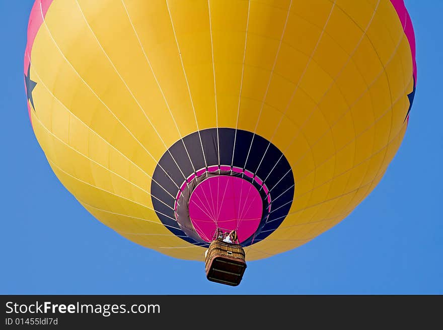 Hot Air Balloon Against a Clear Blue Sky