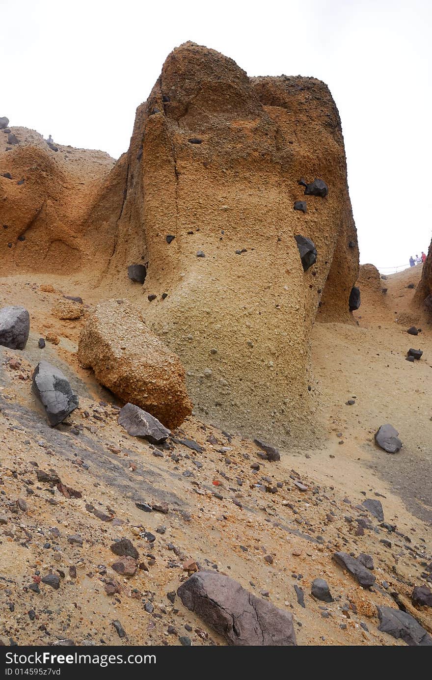 Rocks just beside Heaven Lake of Changbaishan