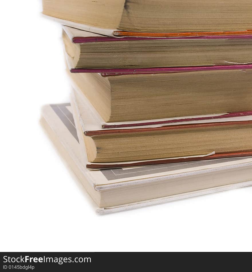 Old books isolated on a white background. Old books isolated on a white background