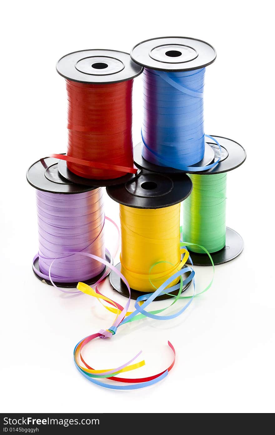 Different colour ribbons on white background. Different colour ribbons on white background