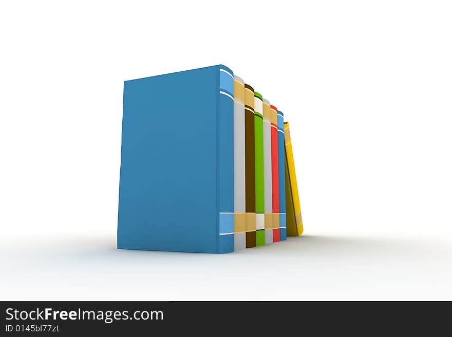 Books - isolated on white background - 3d render