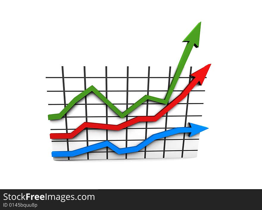 Statistics - 3d isolated multicolor diagram. Statistics - 3d isolated multicolor diagram