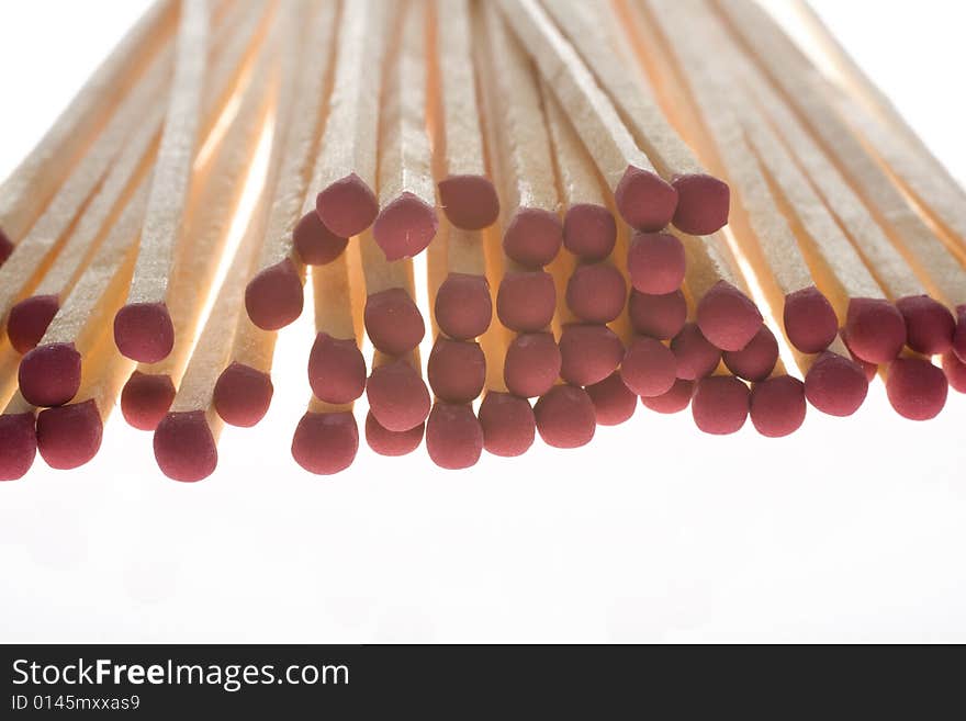 close up to bunch of wooden matches