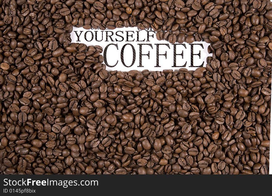 Coffee beans frame template with message