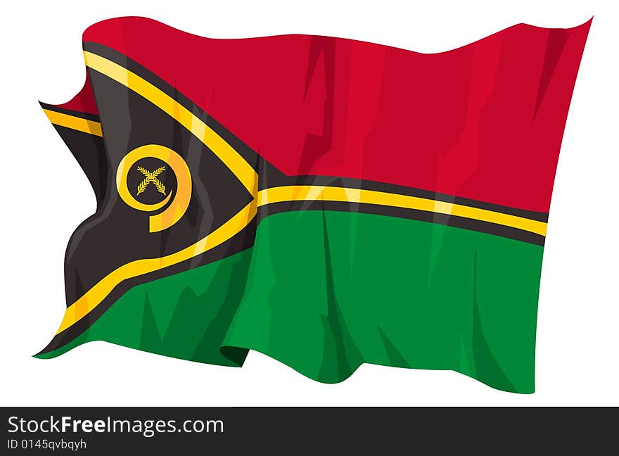 Computer generated illustration of the flag of Vanuatu. Computer generated illustration of the flag of Vanuatu