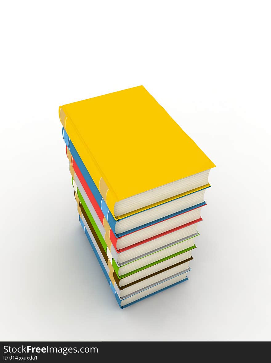 Books - isolated on white background - 3d render