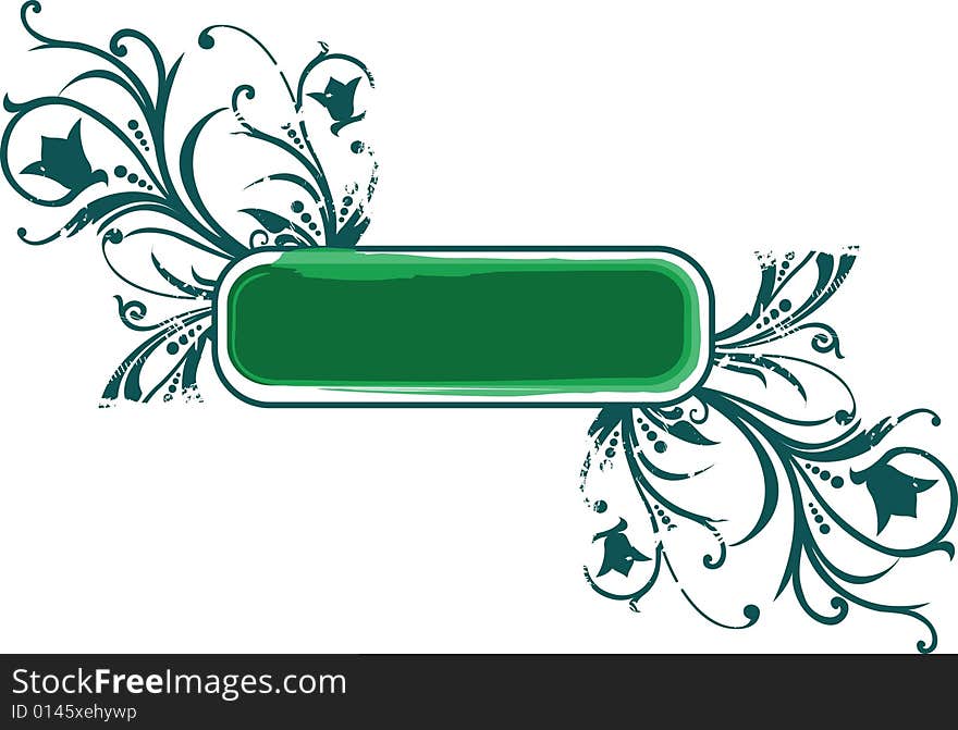 Green button on a white background