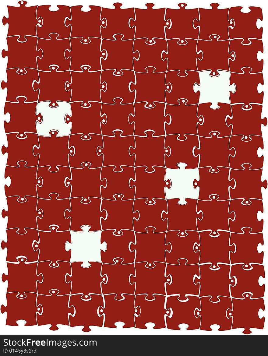 Abstract background in the form of a red puzzle. Abstract background in the form of a red puzzle