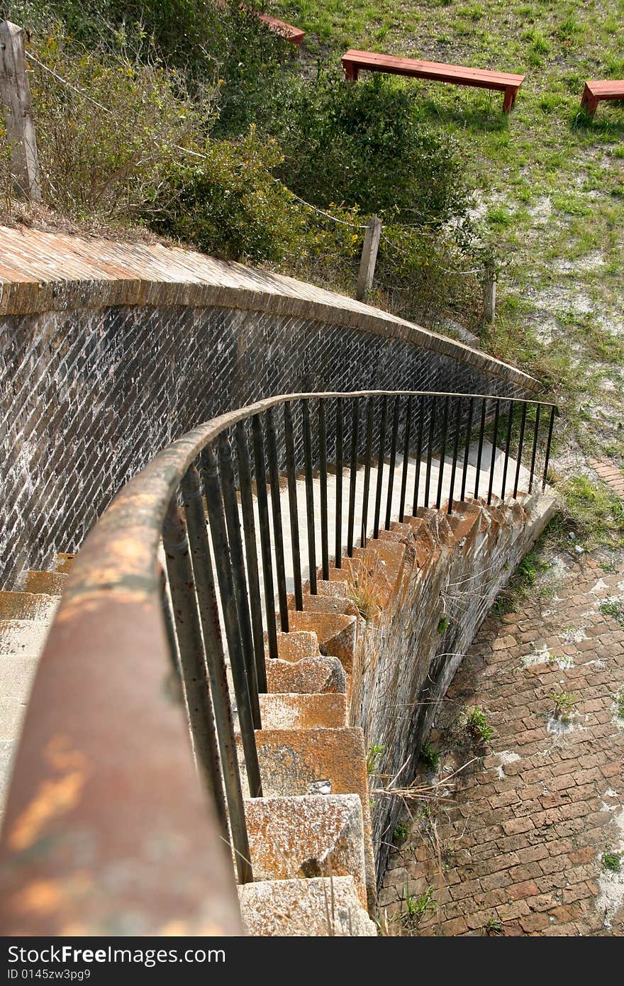 Brick staircase at Fort Pickens in Pensacola Florida. Brick staircase at Fort Pickens in Pensacola Florida