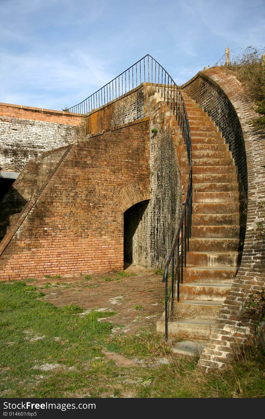 Brick staircase at Fort Pickens in Pensacola Florida. Brick staircase at Fort Pickens in Pensacola Florida