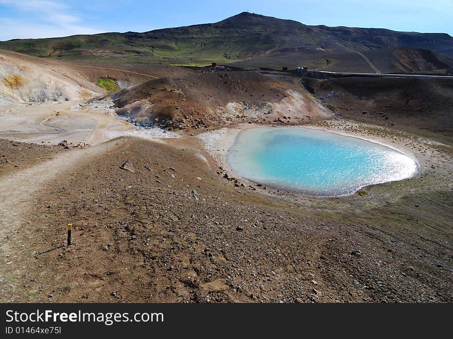 Krafla volcano, the youngest lava area in Iceland. Krafla volcano, the youngest lava area in Iceland