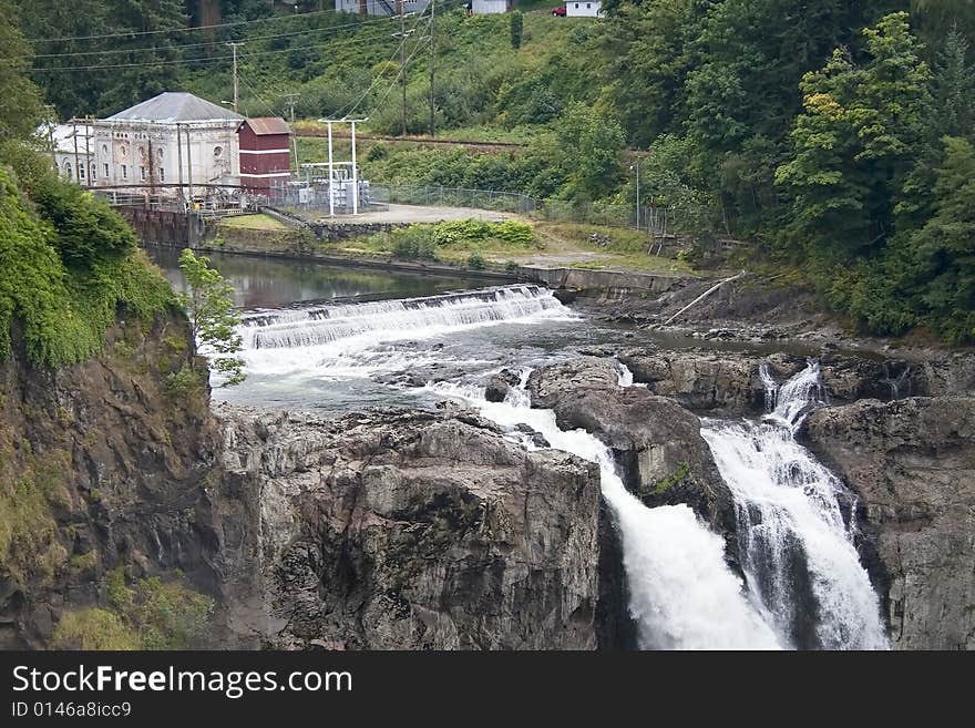 The Snoqualmie Falls are a powerful hydroelectric plant as well as a beautiful spot. The Snoqualmie Falls are a powerful hydroelectric plant as well as a beautiful spot.