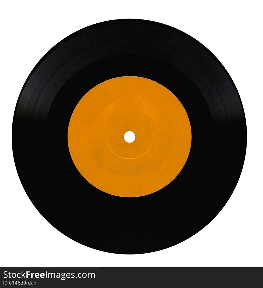 Vintage vinyl record isolated on white