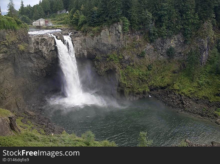 The Snoqualmie Falls are a powerful hydroelectric plant and a beautiful spot. The Snoqualmie Falls are a powerful hydroelectric plant and a beautiful spot.