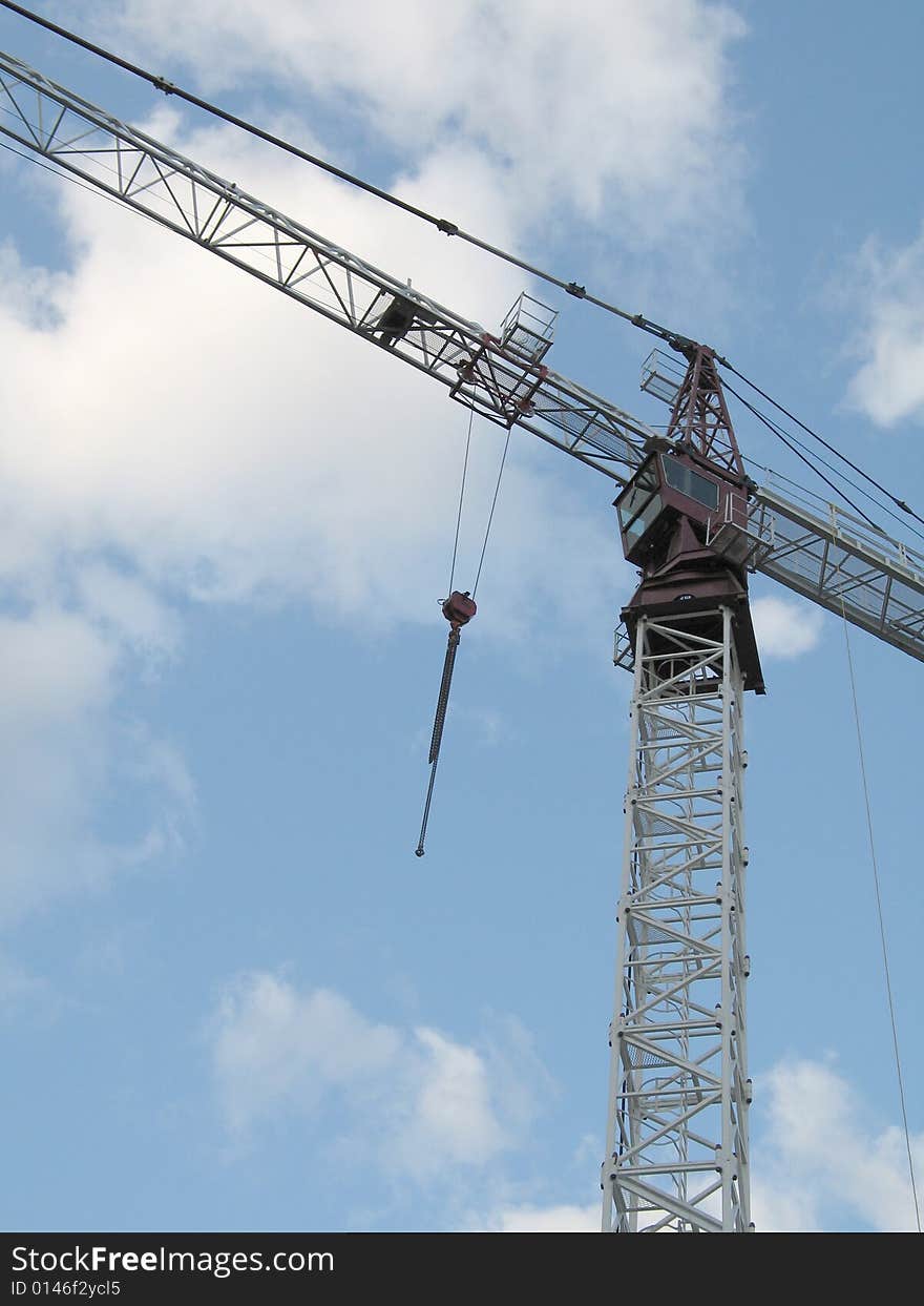 White Construction Crane