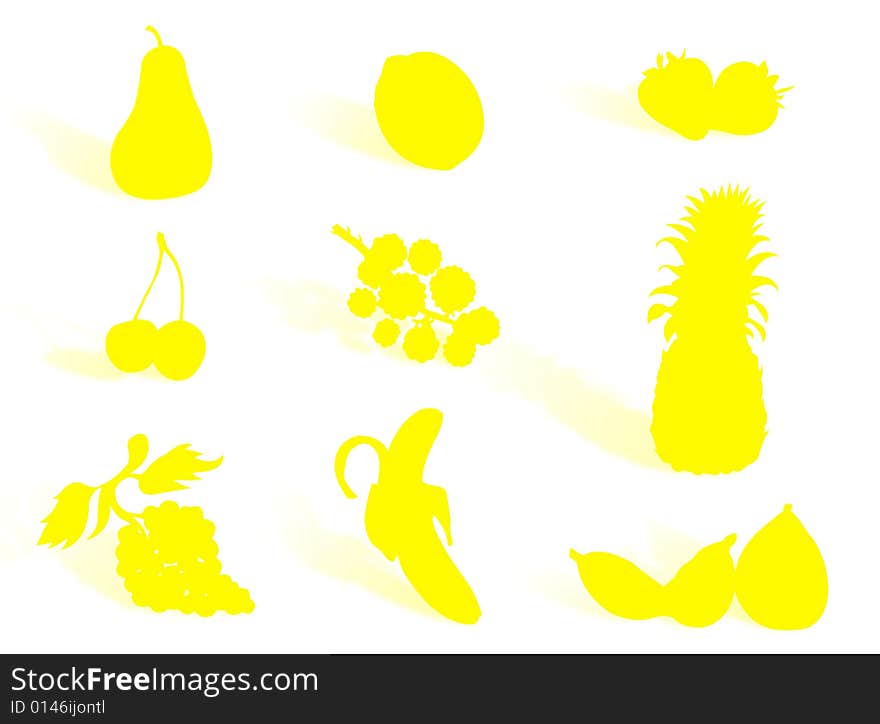 Fruit silhouette to represent healthy diet