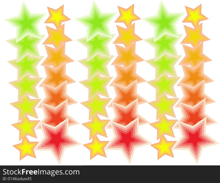 Abstract background of stars of different colors and dimentions