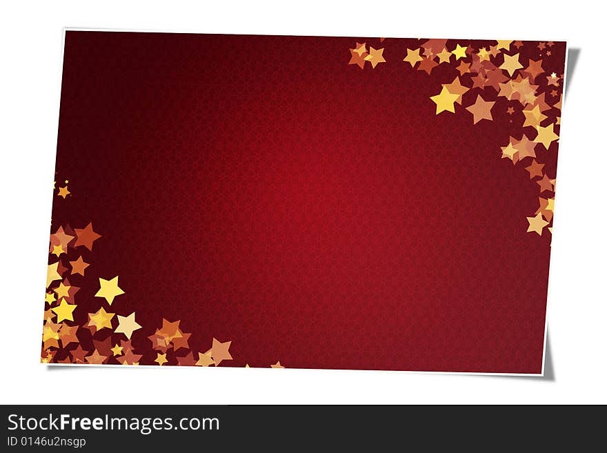 Starred card with floral pattern background. Starred card with floral pattern background