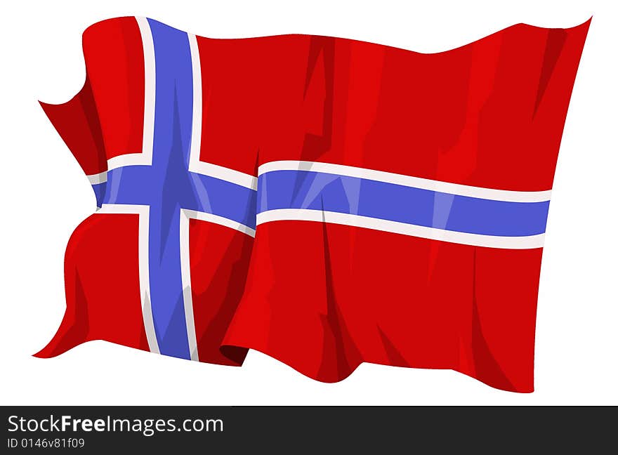 Computer generated illustration of the flag of Norway. Computer generated illustration of the flag of Norway