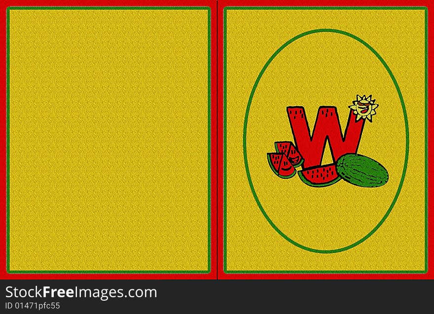 A funny layout for cards with the w letter. A funny layout for cards with the w letter