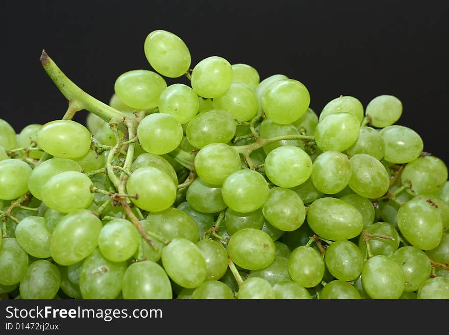 Green Grapes On Black