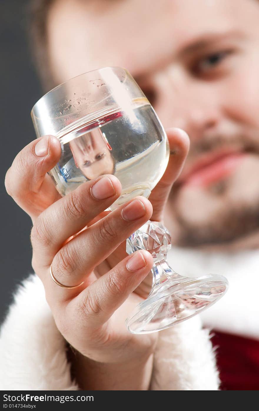 Santa drinking