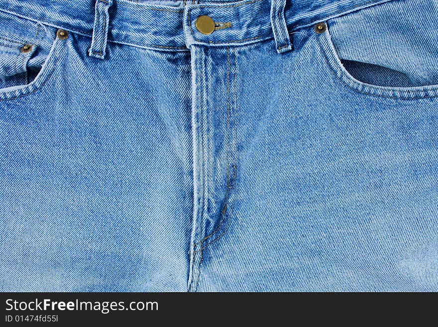 Pocket on blue jeans, texture. Pocket on blue jeans, texture