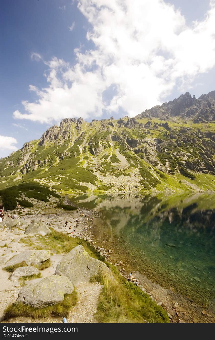 Lake shore in Polish Tatra mountains region