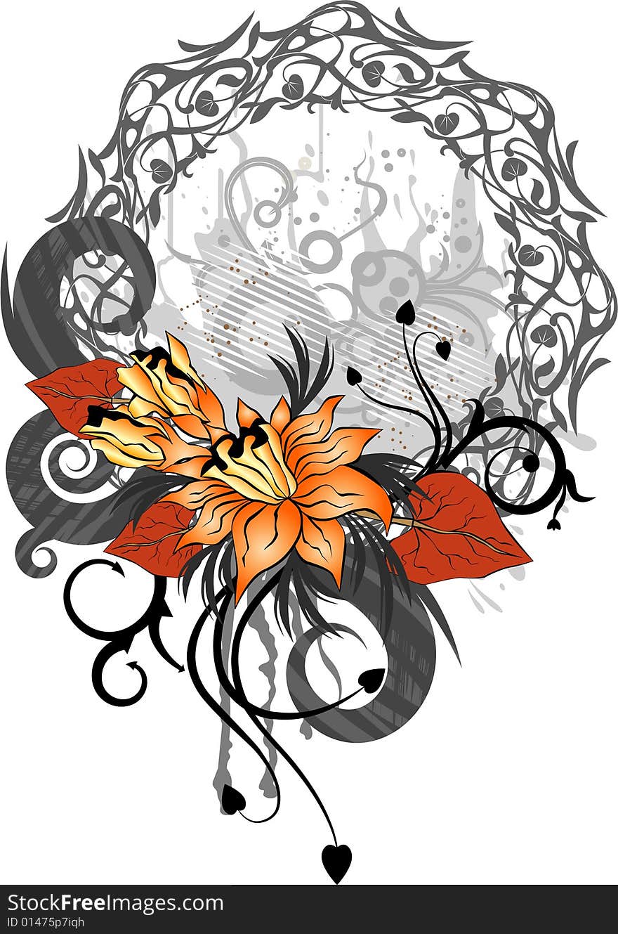 Floral vector frame