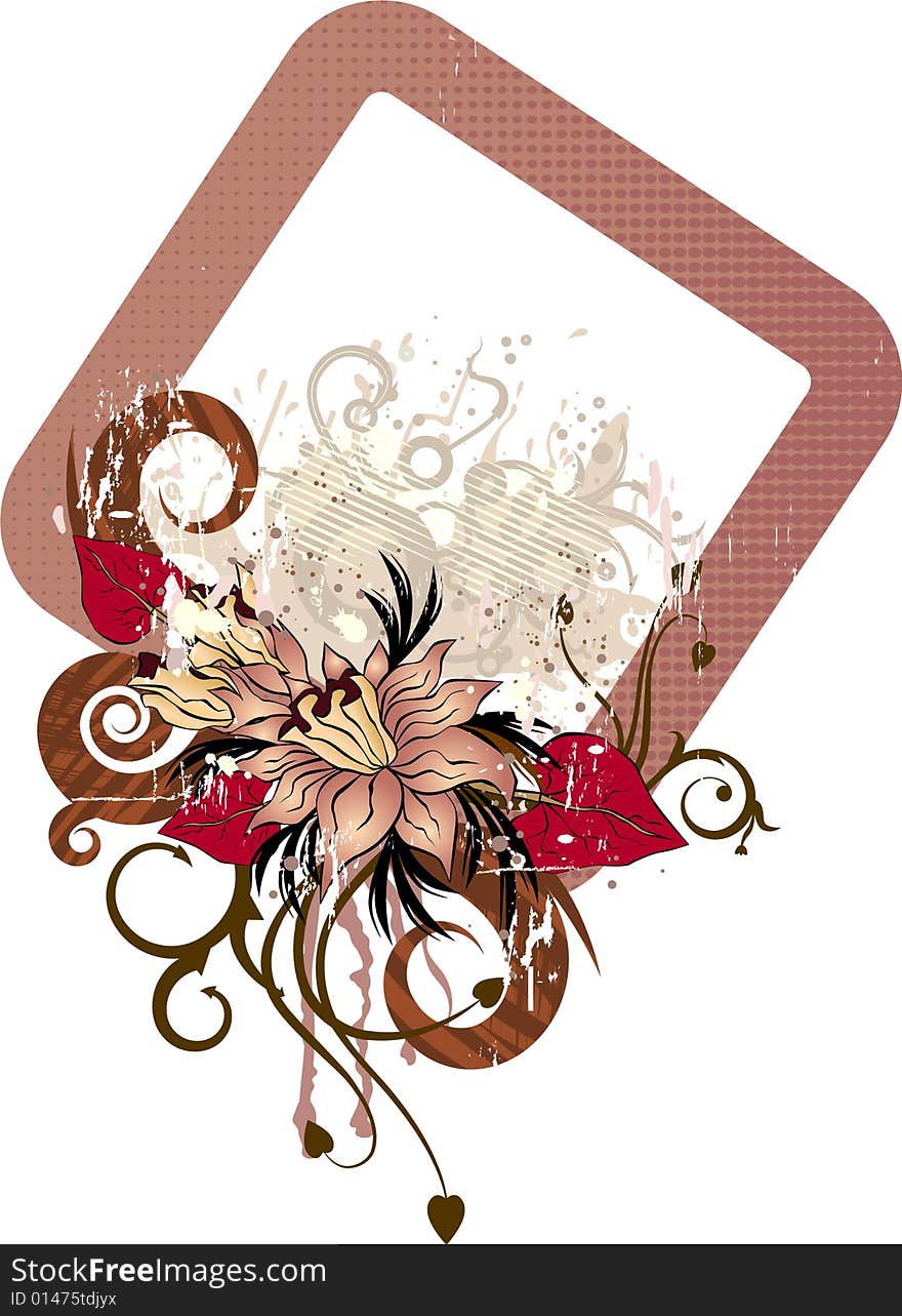 Floral vector frame