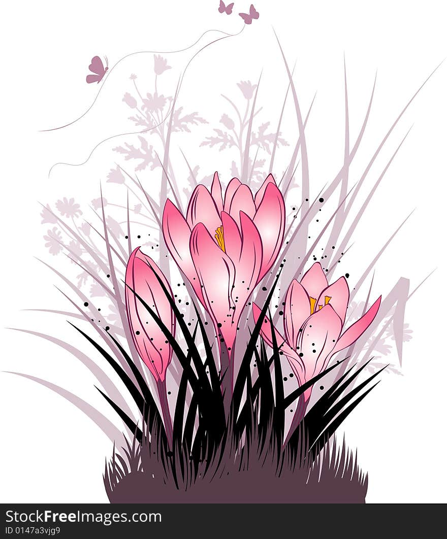 Vector floral background, saved as eps8. Vector floral background, saved as eps8.