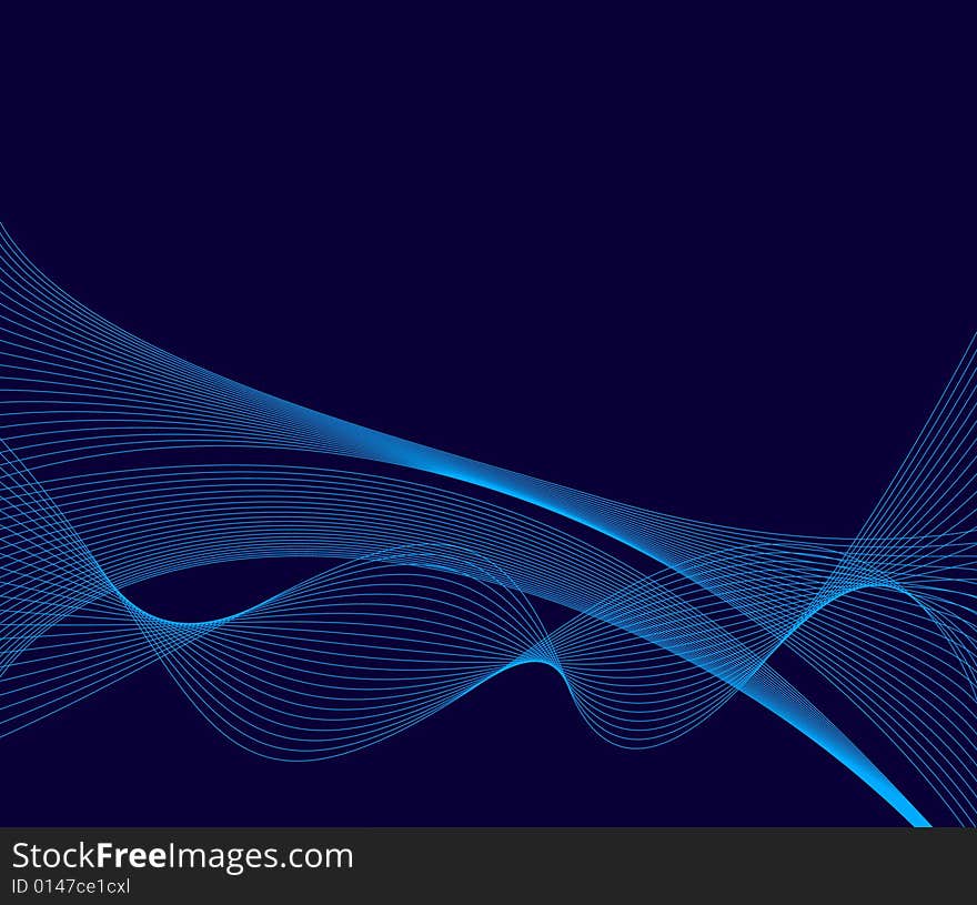 Blue wavy abstract background vector