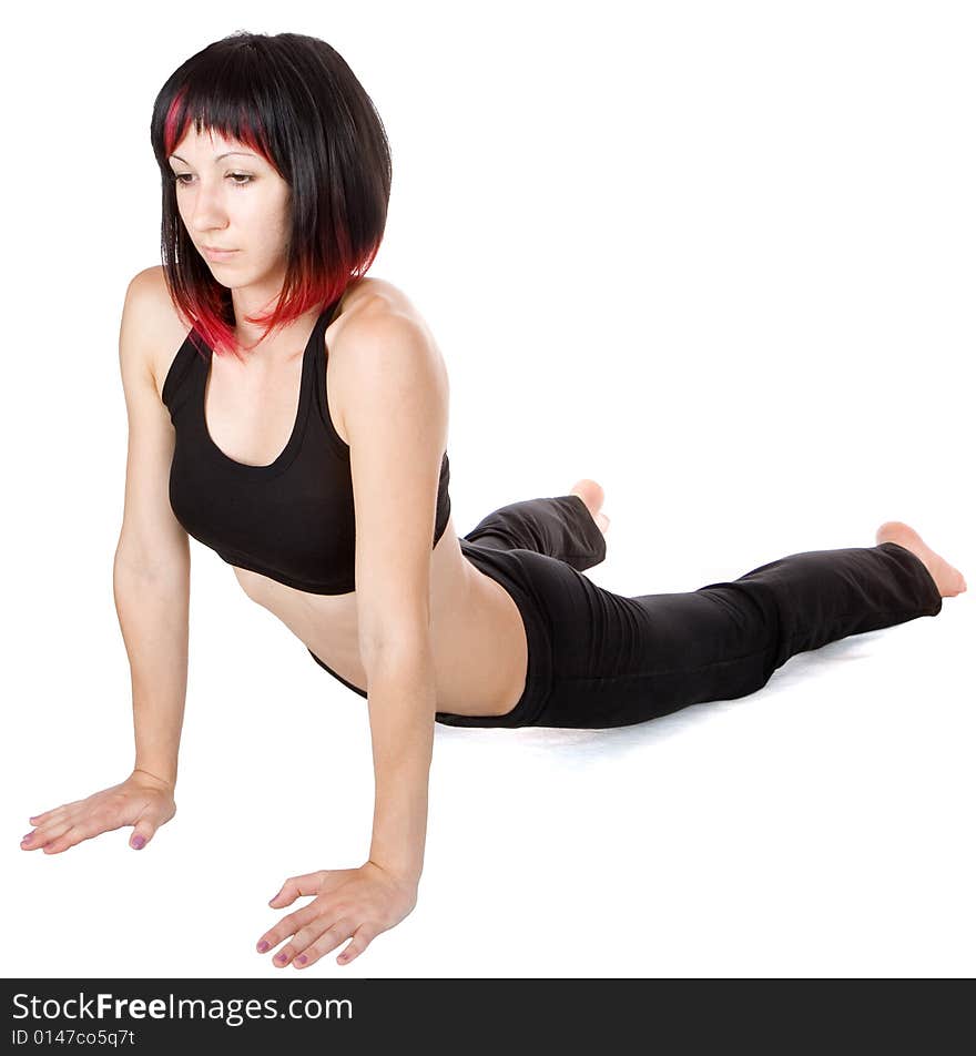 Young woman doing flour exercise