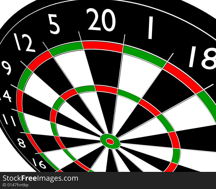 Target dart on white background